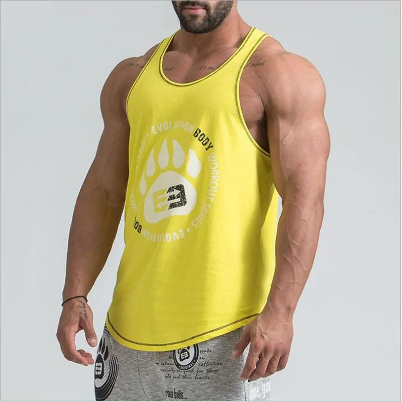 2019 Men's Bodybuilding Stringer Tank Tops: Fitness Singlets