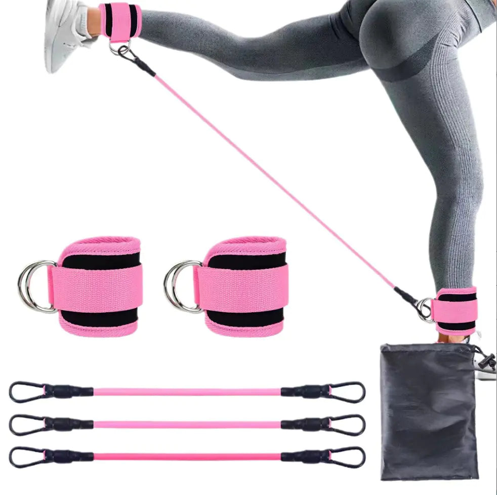 Booty Leg Resistance Bands With Ankle Strap Hip Fitness Trainer Pull Rope Exercises Band Leg Butt Training Women Glutes Workout